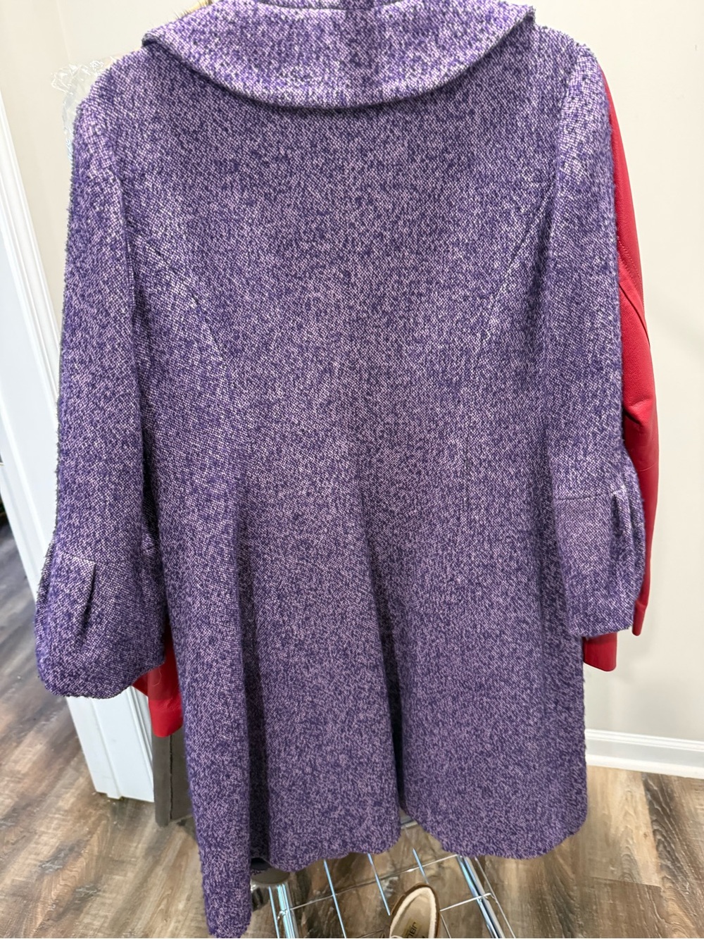 Boden Textured Purple Wool-Blend Coat - Picture 3 of 4